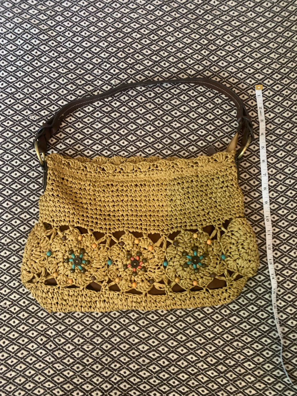 Woven Crochet basket style Shoulder Bag